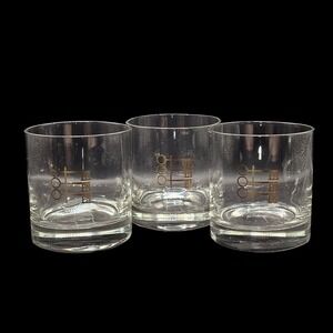 Vintage 70s Penthouse Magazine Gold Key Logo Whiskey Rocks Glasses Set of 3